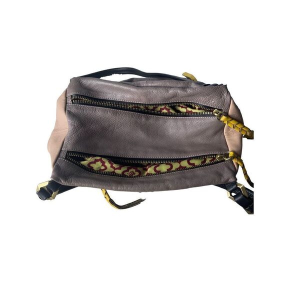 orYANY Neutral Colorblock Pebble Leather Double Zipper Studded Tote Shoulder Bag - Picture 2 of 12